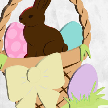 Intra απο ξύλο plywood 3mm-4mm πάχος – Λίμα κοπής με λέιζερ Stand Up Πασχαλινό καλάθι Δίασταση  20x20 cm INTRAFABR-64728101 - Image 1