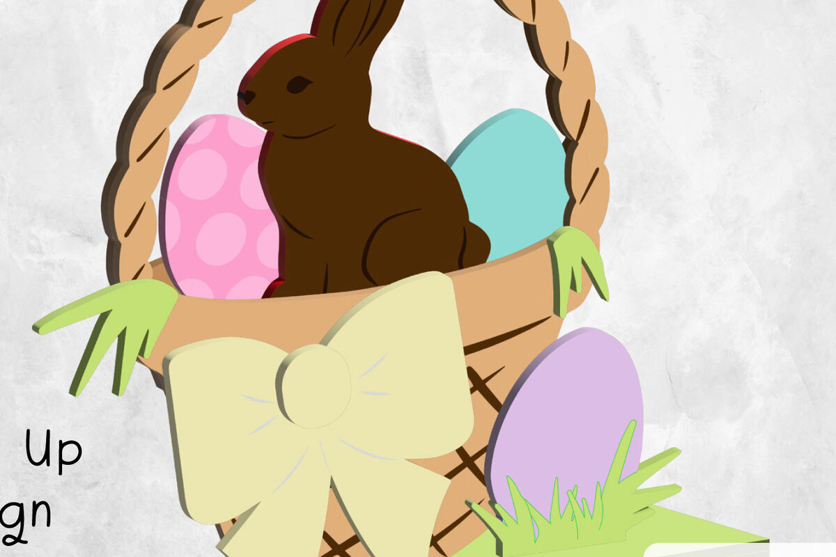 Intra απο ξύλο plywood 3mm-4mm πάχος – Λίμα κοπής με λέιζερ Stand Up Πασχαλινό καλάθι Δίασταση  20x20 cm INTRAFABR-64728101