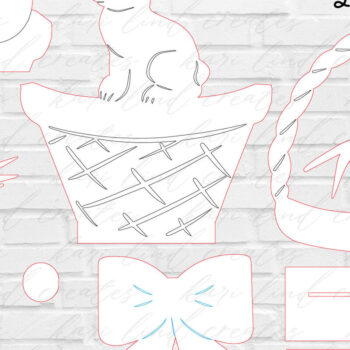 Intra απο ξύλο plywood 3mm-4mm πάχος – Λίμα κοπής με λέιζερ Stand Up Πασχαλινό καλάθι Δίασταση  20x20 cm INTRAFABR-64728101 - Image 2