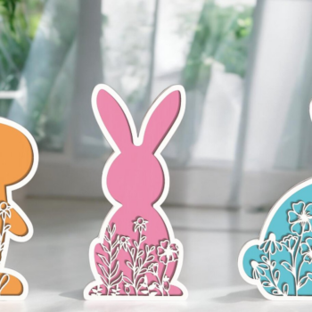 Intra απο ξύλο plywood 3mm-4mm πάχος – Αρχείο Standing Bunnies Δίασταση  20x20 cm INTRAFABR-116834997 - Image 1