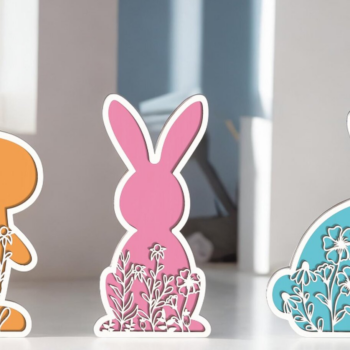 Intra απο ξύλο plywood 3mm-4mm πάχος – Αρχείο Standing Bunnies Δίασταση  20x20 cm INTRAFABR-116834997 - Image 2