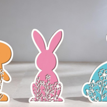 Intra απο ξύλο plywood 3mm-4mm πάχος – Αρχείο Standing Bunnies Δίασταση  20x20 cm INTRAFABR-116834997 - Image 3