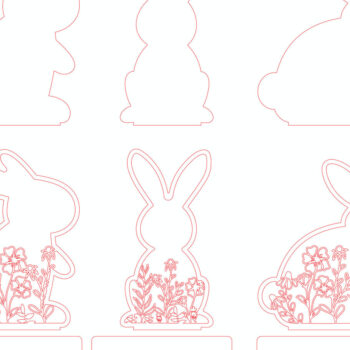 Intra απο ξύλο plywood 3mm-4mm πάχος – Αρχείο Standing Bunnies Δίασταση  20x20 cm INTRAFABR-116834997 - Image 5