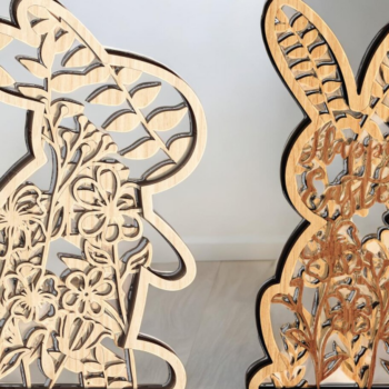 Intra απο ξύλο plywood 3mm-4mm πάχος – Αρχείο Standing Bunnies Δίασταση  20x20 cm INTRAFABR-116762583 - Image 2