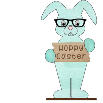 Intra απο ξύλο plywood 3mm-4mm πάχος – Όρθιο λαγουδάκι Δίασταση  20x20 cm INTRAFABR-26457021 - Image 1