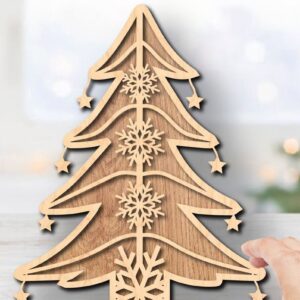 Intra απο ξύλο plywood 3mm-4mm πάχος – Μόνιμη διακόσμηση χριστουγεννιάτικων νιφάδων χιονιού Δίασταση  20x20 cm INTRAFABR-36518884