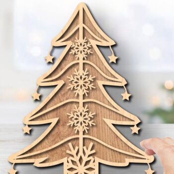 Intra απο ξύλο plywood 3mm-4mm πάχος – Μόνιμη διακόσμηση χριστουγεννιάτικων νιφάδων χιονιού Δίασταση  20x20 cm INTRAFABR-36518884 - Image 1