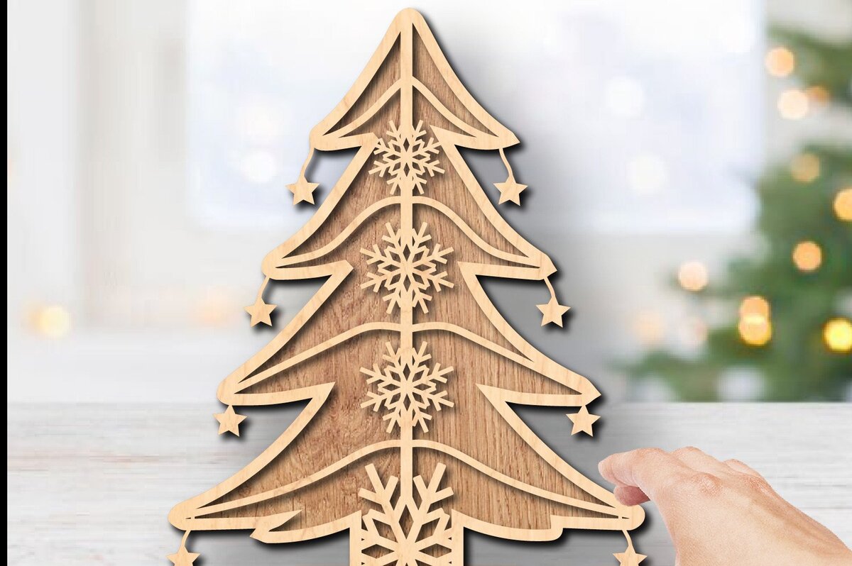 Intra απο ξύλο plywood 3mm-4mm πάχος – Μόνιμη διακόσμηση χριστουγεννιάτικων νιφάδων χιονιού Δίασταση  20x20 cm INTRAFABR-36518884