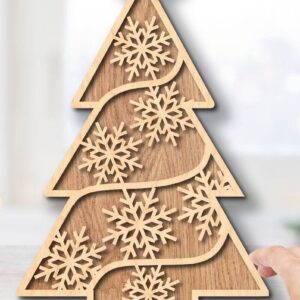 Intra απο ξύλο plywood 3mm-4mm πάχος – Διακόσμηση Χριστουγεννιάτικου Δέντρου 3d Δίασταση  20x20 cm INTRAFABR-36517790