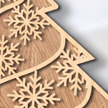Intra απο ξύλο plywood 3mm-4mm πάχος – Διακόσμηση Χριστουγεννιάτικου Δέντρου 3d Δίασταση  20x20 cm INTRAFABR-36517790 - Image 2