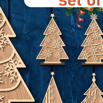 Intra απο ξύλο plywood 3mm-4mm πάχος – Πακέτο διακόσμησης για όρθιο χριστουγεννιάτικο δέντρο Δίασταση  20x20 cm INTRAFABR-36517244 - Image 1
