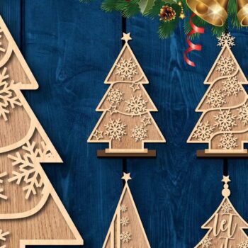 Intra απο ξύλο plywood 3mm-4mm πάχος – Πακέτο διακόσμησης για όρθιο χριστουγεννιάτικο δέντρο Δίασταση  20x20 cm INTRAFABR-36517244 - Image 11