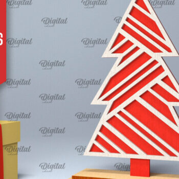 Intra απο ξύλο plywood 3mm-4mm πάχος –  κοπής με λέιζερ όρθιο χριστουγεννιάτικο δέντρο Δίασταση  20x20 cm INTRAFABR-104685185 - Image 1