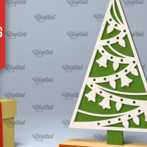 Intra απο ξύλο plywood 3mm-4mm πάχος –  κοπής με λέιζερ όρθιο χριστουγεννιάτικο δέντρο Δίασταση  20x20 cm INTRAFABR-104685210