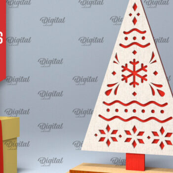 Intra απο ξύλο plywood 3mm-4mm πάχος –  κοπής με λέιζερ όρθιο χριστουγεννιάτικο δέντρο Δίασταση  20x20 cm INTRAFABR-104685221 - Image 1