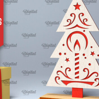 Intra απο ξύλο plywood 3mm-4mm πάχος –  κοπής με λέιζερ όρθιο χριστουγεννιάτικο δέντρο Δίασταση  20x20 cm INTRAFABR-104685273 - Image 1