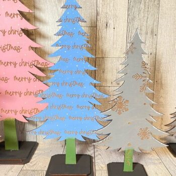 Intra απο ξύλο plywood 3mm-4mm πάχος – Μόνιμα Χριστουγεννιάτικα Δέντρα Laser Δίασταση  20x20 cm INTRAFABR-44638022 - Image 3