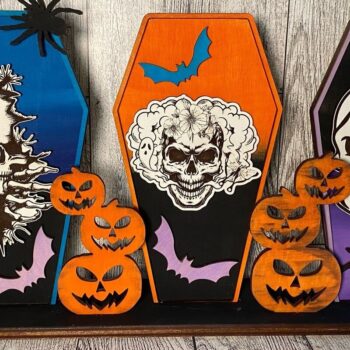 Intra απο ξύλο plywood 3mm-4mm πάχος – Standing Coffins Halloween Laser Δίασταση  20x20 cm INTRAFABR-36607133 - Image 1