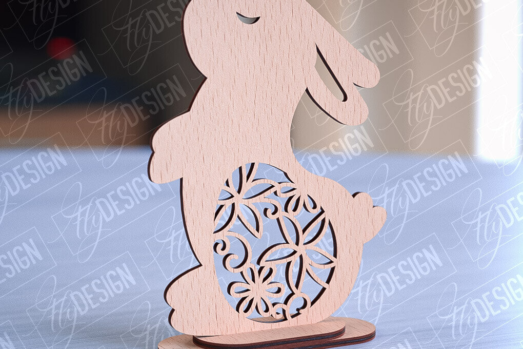 Intra απο ξύλο plywood 3mm-4mm πάχος – Στολίδια για Πασχαλινό Λαγουδάκι | CNC Δίασταση  20x20 cm INTRAFABR-89112375