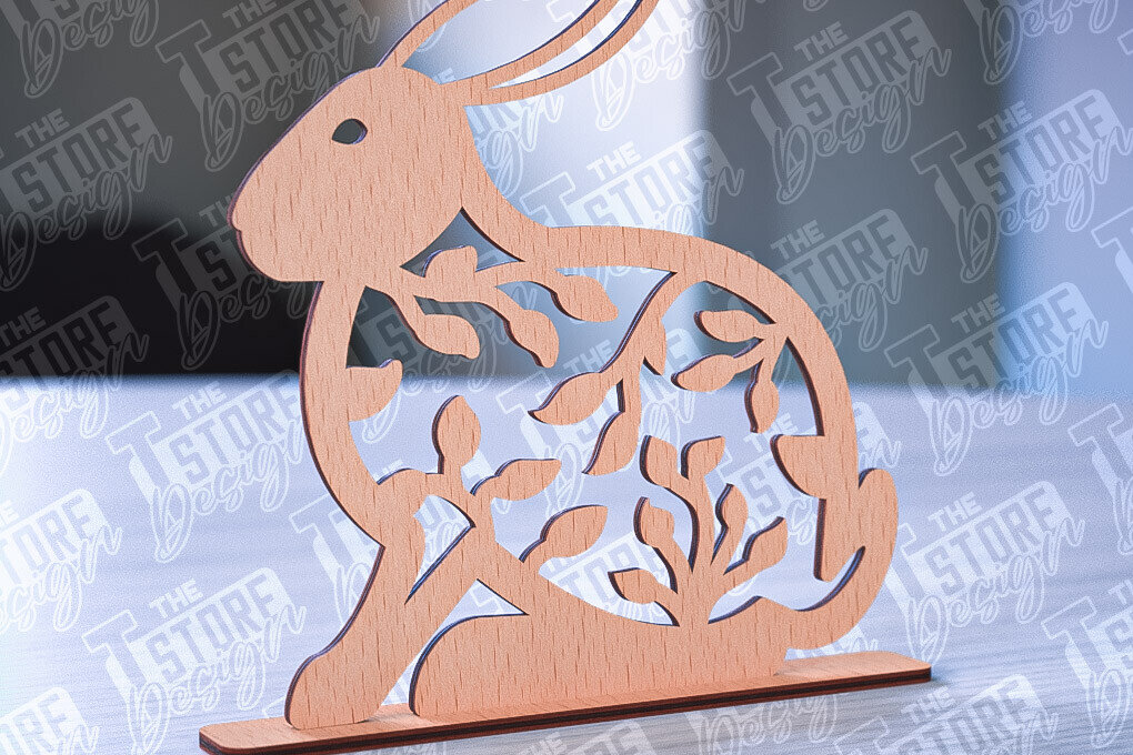 Intra απο ξύλο plywood 3mm-4mm πάχος – Στολίδια για Πασχαλινό Λαγουδάκι | CNC Δίασταση  20x20 cm INTRAFABR-88388277