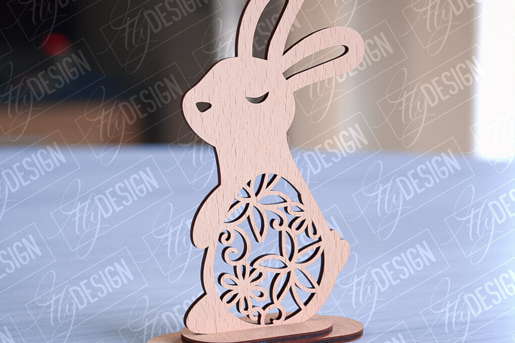 Intra απο ξύλο plywood 3mm-4mm πάχος – Στολίδια για Πασχαλινό Λαγουδάκι | CNC Δίασταση  20x20 cm INTRAFABR-89112506