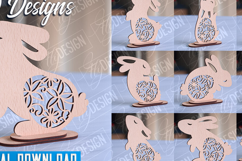 Intra απο ξύλο plywood 3mm-4mm πάχος – Στολίδια για Πασχαλινό Λαγουδάκι | CNC Δίασταση  20x20 cm INTRAFABR-89112570