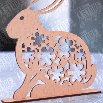 Intra απο ξύλο plywood 3mm-4mm πάχος – Στολίδια για Πασχαλινό Λαγουδάκι | CNC Δίασταση  20x20 cm INTRAFABR-88388342 - Image 1