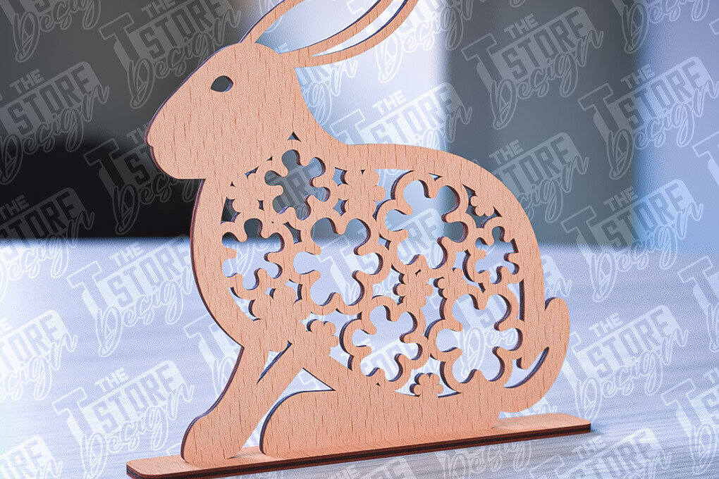 Intra απο ξύλο plywood 3mm-4mm πάχος – Στολίδια για Πασχαλινό Λαγουδάκι | CNC Δίασταση  20x20 cm INTRAFABR-88388342