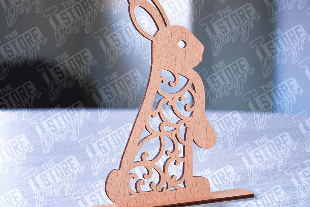 Intra απο ξύλο plywood 3mm-4mm πάχος – Στολίδια για Πασχαλινό Λαγουδάκι | CNC Δίασταση  20x20 cm INTRAFABR-88388375