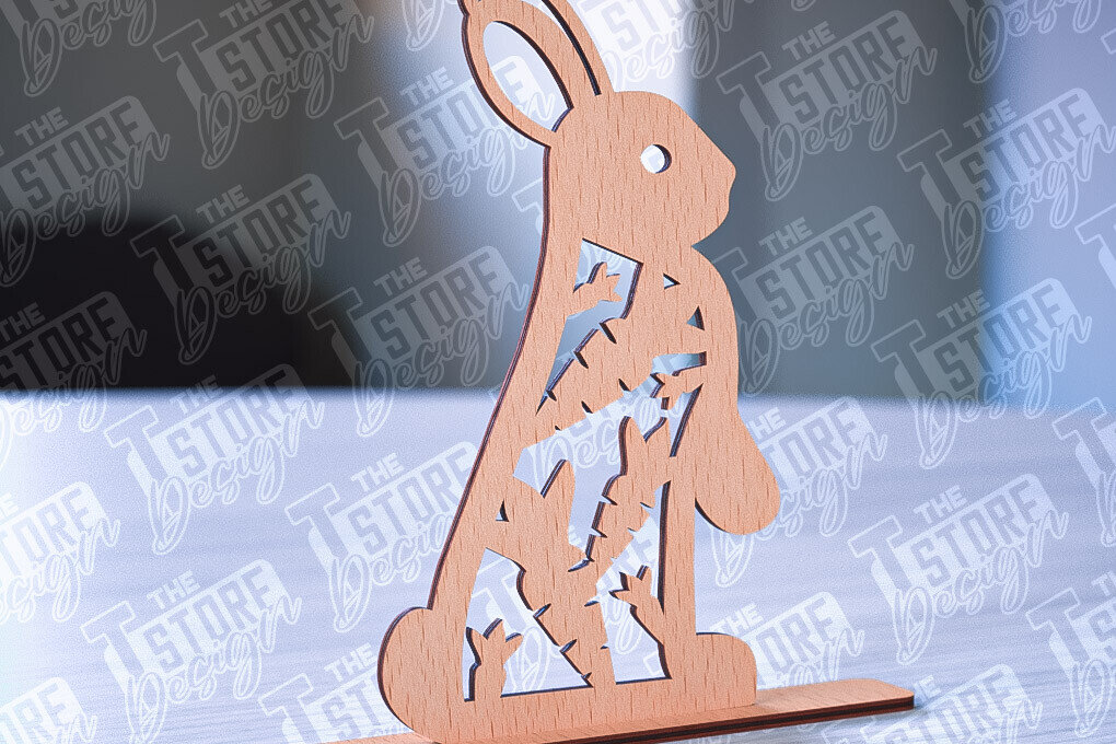 Intra απο ξύλο plywood 3mm-4mm πάχος – Στολίδια για Πασχαλινό Λαγουδάκι | CNC Δίασταση  20x20 cm INTRAFABR-88388400