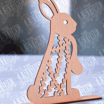 Intra απο ξύλο plywood 3mm-4mm πάχος – Στολίδια για Πασχαλινό Λαγουδάκι | CNC Δίασταση  20x20 cm INTRAFABR-88388430 - Image 1