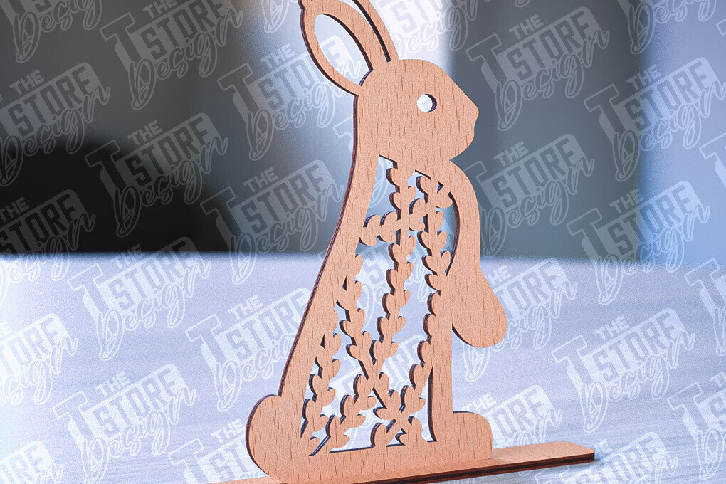 Intra απο ξύλο plywood 3mm-4mm πάχος – Στολίδια για Πασχαλινό Λαγουδάκι | CNC Δίασταση  20x20 cm INTRAFABR-88388430