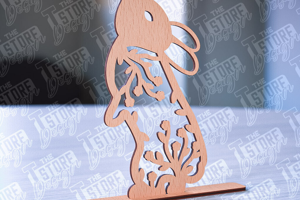 Intra απο ξύλο plywood 3mm-4mm πάχος – Στολίδια για Πασχαλινό Λαγουδάκι | CNC Δίασταση  20x20 cm INTRAFABR-88388458