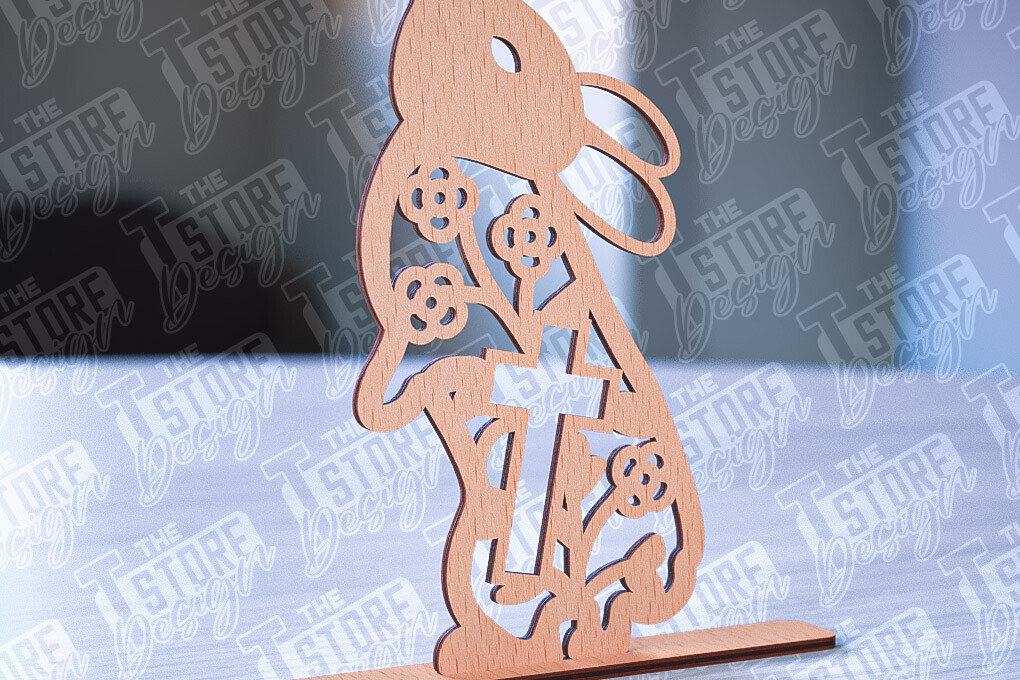 Intra απο ξύλο plywood 3mm-4mm πάχος – Στολίδια για Πασχαλινό Λαγουδάκι | CNC Δίασταση  20x20 cm INTRAFABR-88388474