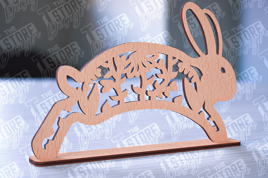 Intra απο ξύλο plywood 3mm-4mm πάχος – Στολίδια για Πασχαλινό Λαγουδάκι | CNC Δίασταση  20x20 cm INTRAFABR-88388494