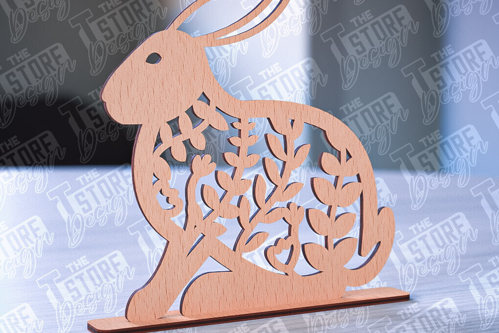 Intra απο ξύλο plywood 3mm-4mm πάχος – Στολίδια για Πασχαλινό Λαγουδάκι | CNC Δίασταση  20x20 cm INTRAFABR-88388252