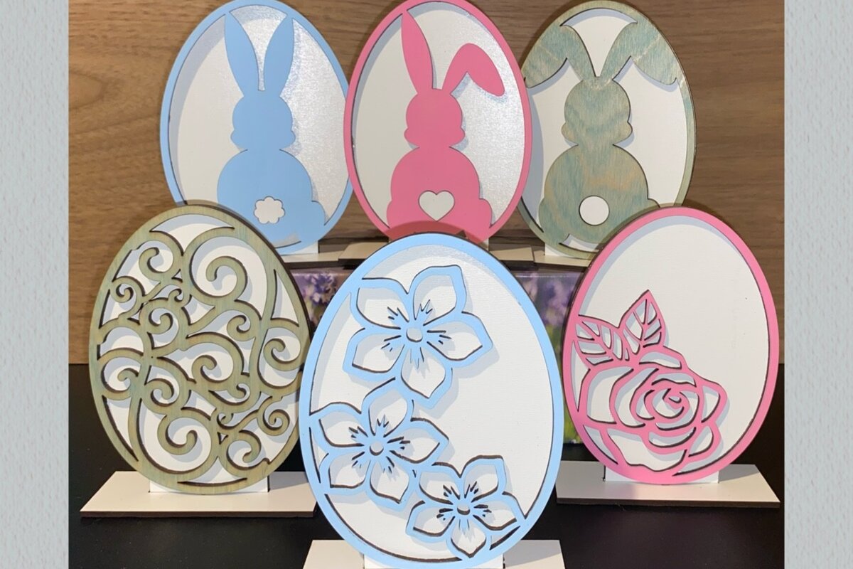 Intra απο ξύλο plywood 3mm-4mm πάχος – Μόνιμη Πασχαλινή Δέσμη 6 LaserSVG Δίασταση  20x20 cm INTRAFABR-27183839