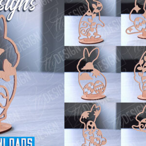 Intra απο ξύλο plywood 3mm-4mm πάχος – Στολίδια με όρθια πασχαλινά αυγά | Αρχείο CNC Δίασταση  20x20 cm INTRAFABR-88136375