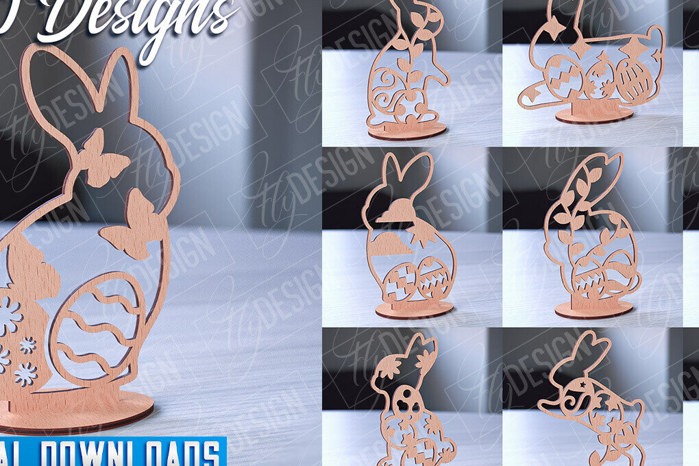 Intra απο ξύλο plywood 3mm-4mm πάχος – Στολίδια με όρθια πασχαλινά αυγά | Αρχείο CNC Δίασταση  20x20 cm INTRAFABR-88136375