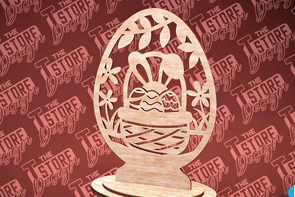 Intra απο ξύλο plywood 3mm-4mm πάχος – Στολίδια με όρθια πασχαλινά αυγά | Αρχείο CNC Δίασταση  20x20 cm INTRAFABR-88218252