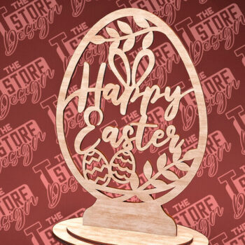 Intra απο ξύλο plywood 3mm-4mm πάχος – Στολίδια με όρθια πασχαλινά αυγά | Αρχείο CNC Δίασταση  20x20 cm INTRAFABR-88218263 - Image 1