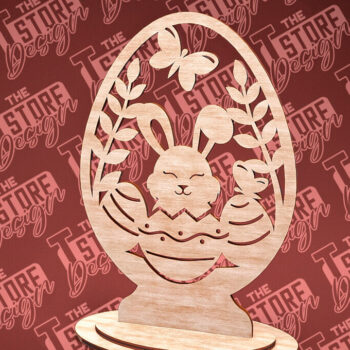 Intra απο ξύλο plywood 3mm-4mm πάχος – Στολίδια με όρθια πασχαλινά αυγά | Αρχείο CNC Δίασταση  20x20 cm INTRAFABR-88218274 - Image 1