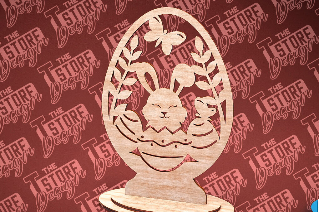 Intra απο ξύλο plywood 3mm-4mm πάχος – Στολίδια με όρθια πασχαλινά αυγά | Αρχείο CNC Δίασταση  20x20 cm INTRAFABR-88218274