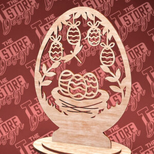 Intra απο ξύλο plywood 3mm-4mm πάχος – Στολίδια με όρθια πασχαλινά αυγά | Αρχείο CNC Δίασταση  20x20 cm INTRAFABR-88218277