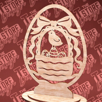 Intra απο ξύλο plywood 3mm-4mm πάχος – Στολίδια με όρθια πασχαλινά αυγά | Αρχείο CNC Δίασταση  20x20 cm INTRAFABR-88218290 - Image 1