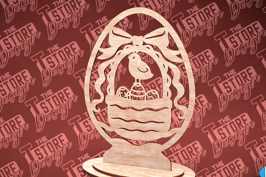 Intra απο ξύλο plywood 3mm-4mm πάχος – Στολίδια με όρθια πασχαλινά αυγά | Αρχείο CNC Δίασταση  20x20 cm INTRAFABR-88218290