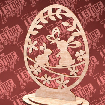 Intra απο ξύλο plywood 3mm-4mm πάχος – Στολίδια με όρθια πασχαλινά αυγά | Αρχείο CNC Δίασταση  20x20 cm INTRAFABR-88218301 - Image 1