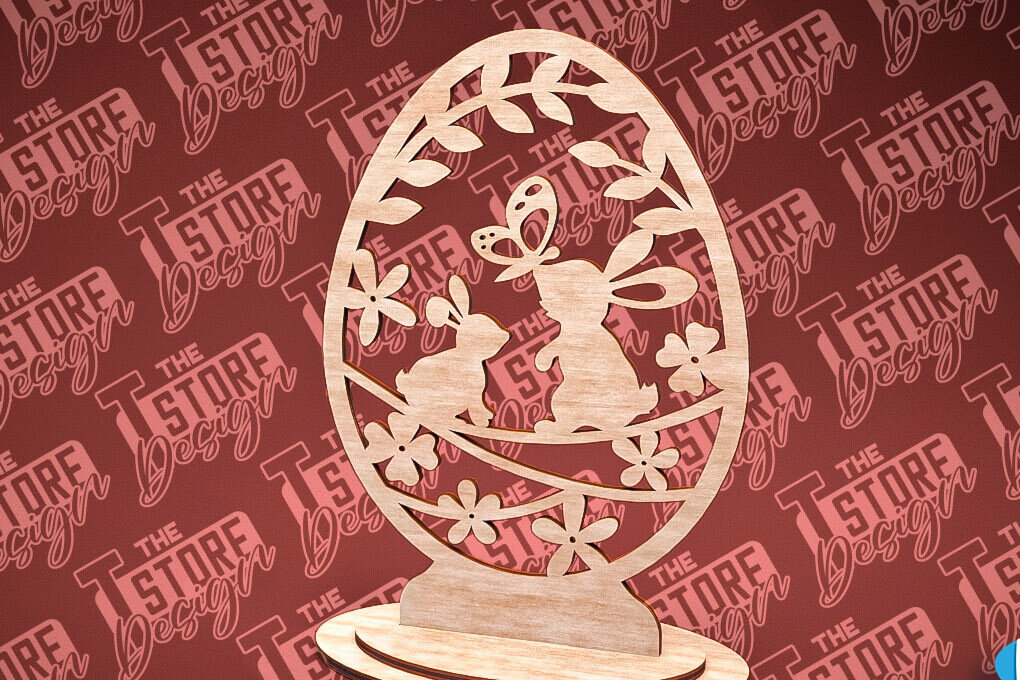 Intra απο ξύλο plywood 3mm-4mm πάχος – Στολίδια με όρθια πασχαλινά αυγά | Αρχείο CNC Δίασταση  20x20 cm INTRAFABR-88218301