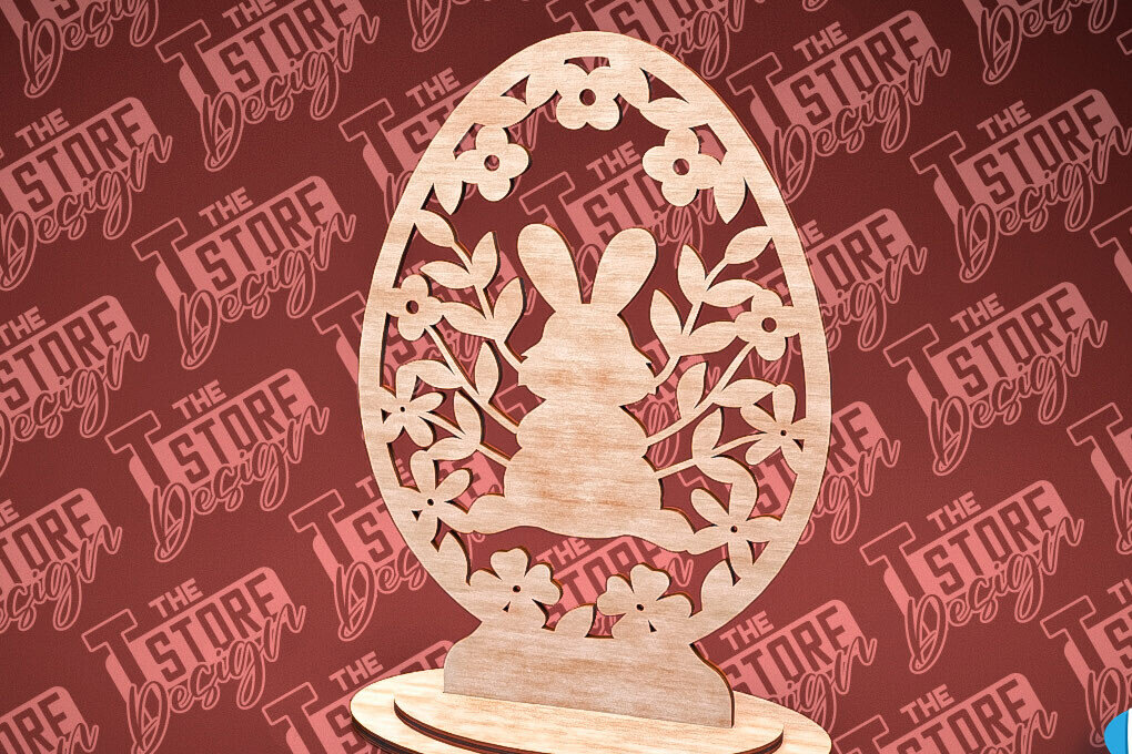 Intra απο ξύλο plywood 3mm-4mm πάχος – Στολίδια με όρθια πασχαλινά αυγά | Αρχείο CNC Δίασταση  20x20 cm INTRAFABR-88218311