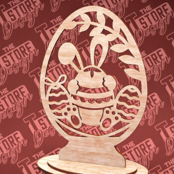 Intra απο ξύλο plywood 3mm-4mm πάχος – Στολίδια με όρθια πασχαλινά αυγά | Αρχείο CNC Δίασταση 20x20 cm INTRAFABR-88218312 - Image 1